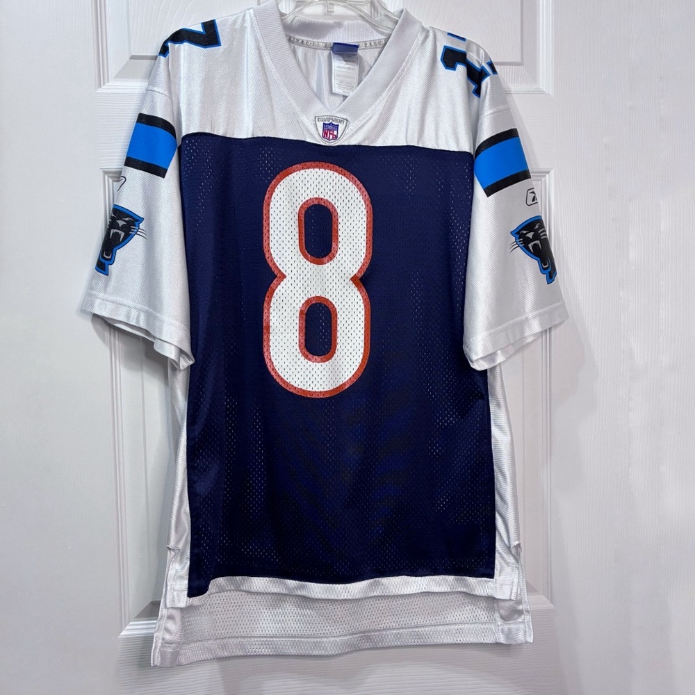 Reebok NFL Carolina Panthers Jersey Men’s Medium Jake Delhomme #17 White Blue